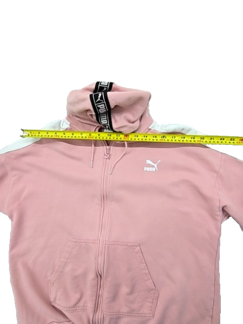 PUMA Women's Pink Zip Hoodie XL Regular Fleece Essentials