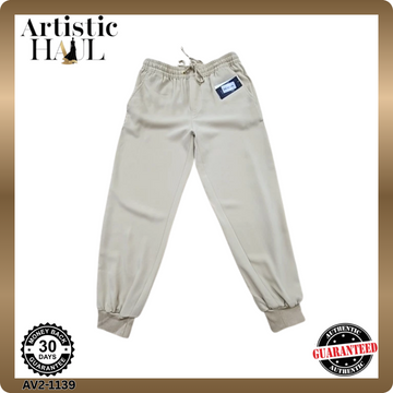 Lauren Ralph Lauren Beige High Rise Tapered Jogger Pants 2P Drawstring