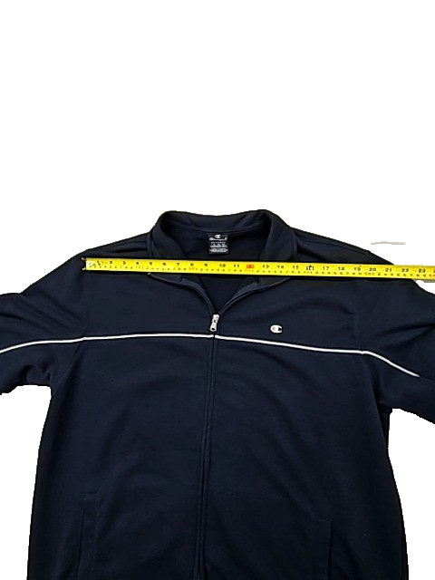 Champion Men's Full-Zip Hoodie Navy 2XL Jersey Cotton-Poly