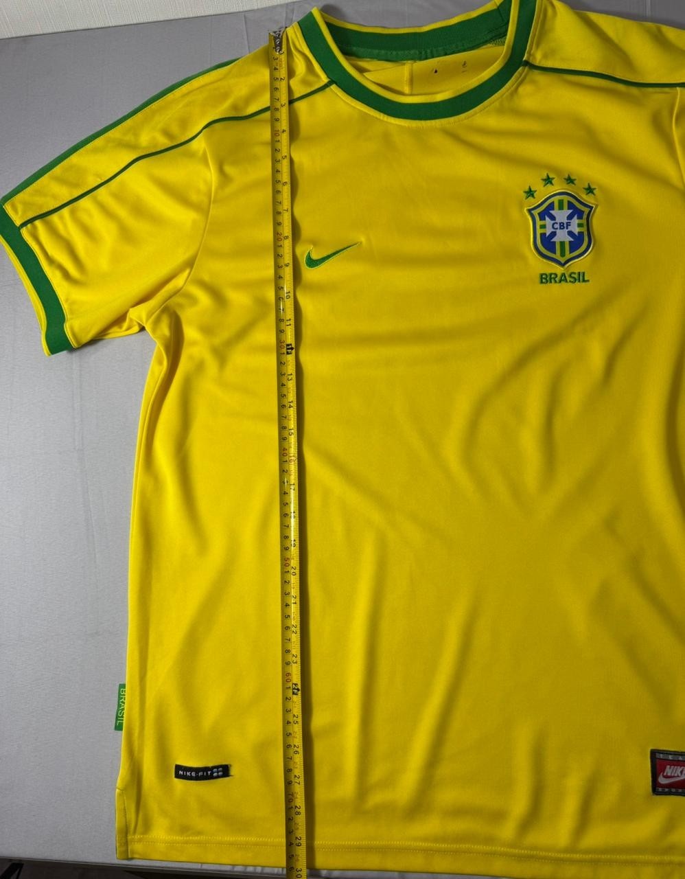 Nike Brazil CBF Yellow Soccer Football Jersey Men's Short Sleeve