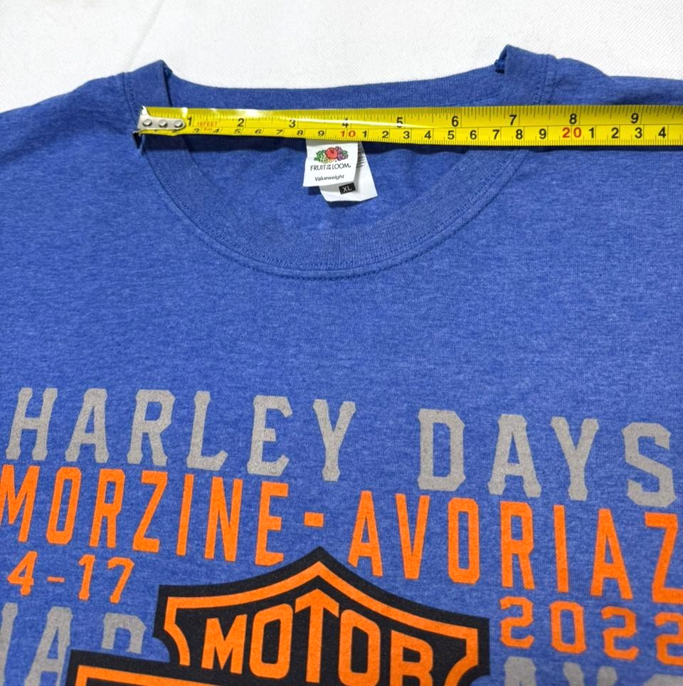 Harley-Davidson Morzine-Avoriaz "Harley Days" Event T-Shirt Blue Fruit Of Loom