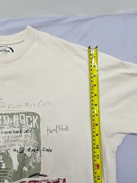 Hard Rock Cafe Unisex White Crewneck T-Shirt XL Short Sleeve Cotton
