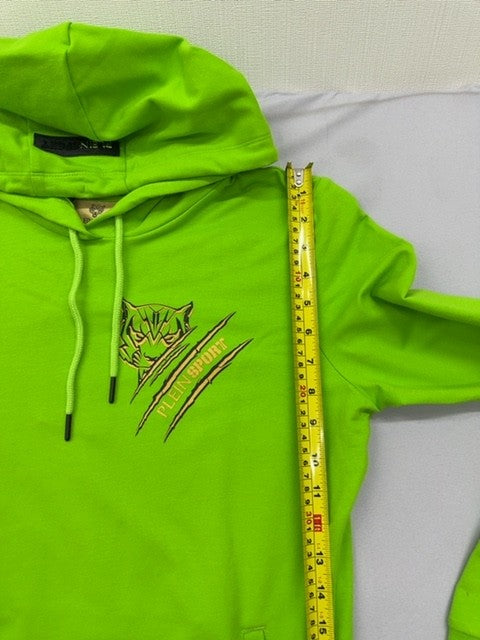 Plein Sport Green Fluo Tiger Pullover Hoodie L Cotton Long Sleeve