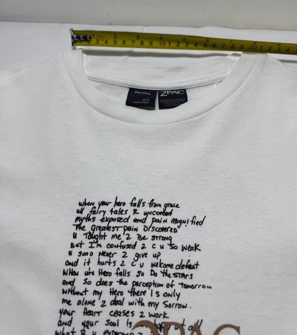 Tupac Shakur Men's T-Shirt | S | White Color