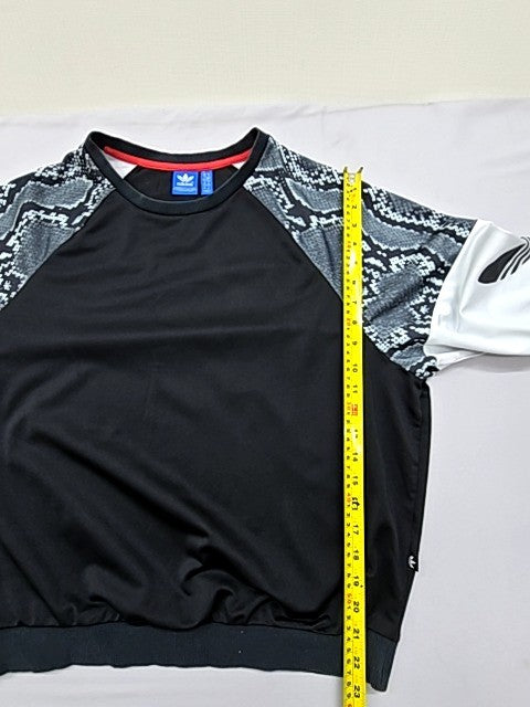 Adidas Originals Women's Snakeskin Print Crew Sweatshirt S Black/Grey/White