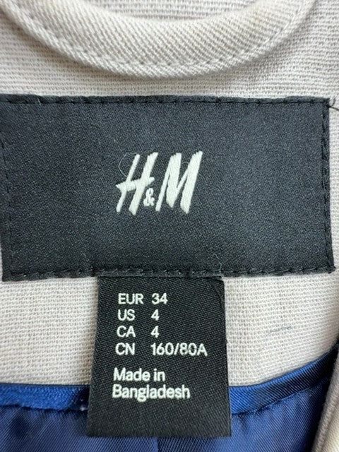 H&M Women Beige Blazer size 4 product image 3