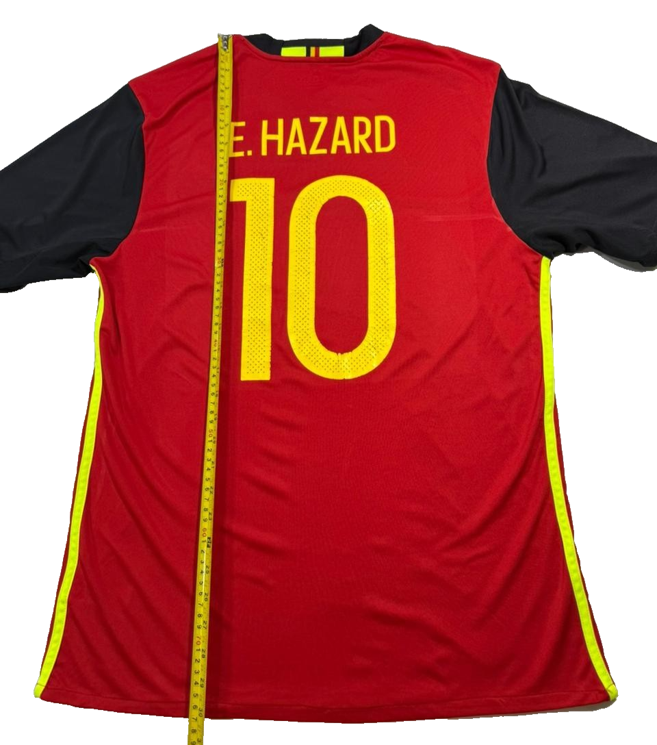 Adidas Men's Red Belgium Eden Hazard #10 Jersey Climacool Short Sleeve Size XL