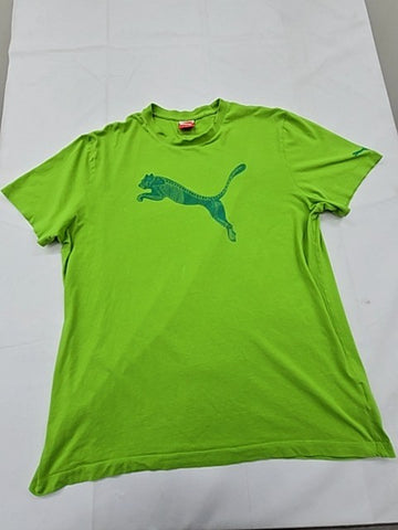 Puma Men's XL Green Cotton Short Sleeve Crewneck T-Shirt Sport Lifestyle