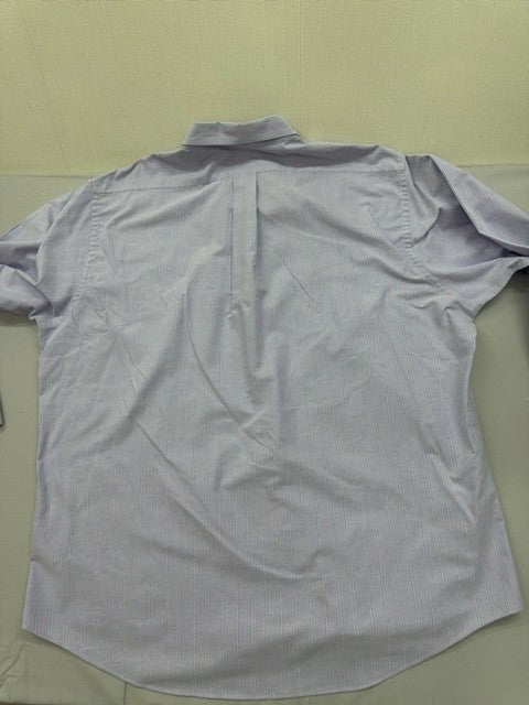Chaps Light Blue XL 17-17.5" Dress Shirt Wrinkle Free Stretch Cotton Long Sleeve
