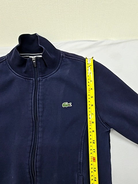 Lacoste Men's Navy Full Zip Hoodie Fleece S Crocodile Logo
