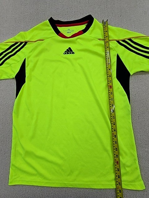 Adidas Men's Green Stripe Soccer Jersey Climacool Short Sleeve Reg