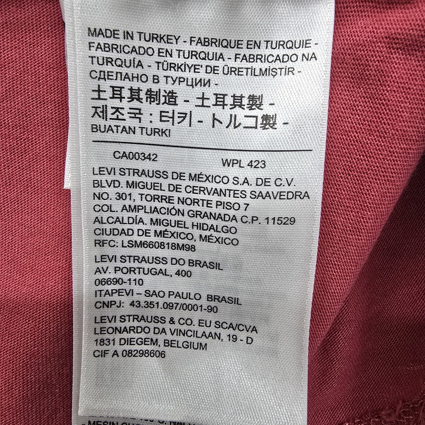 Levi's Men's Red Color Block Logo Graphic T-Shirt Size M