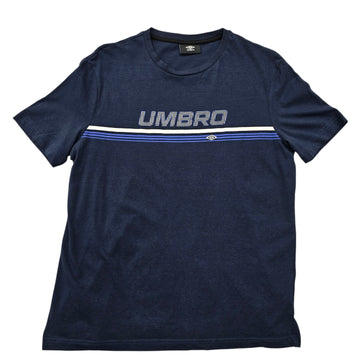 Umbro Men's Navy Blue Embroidered Logo T-Shirt Size M Vintage
