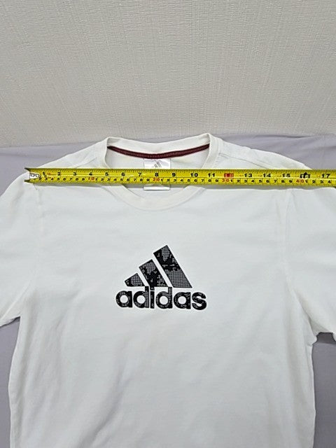 Adidas Men's White T-Shirt Size L 100% Cotton Crewneck Short Sleeve