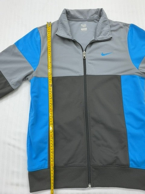 Nike Men's Grey Color Block Full-Zip Track Jacket Size S