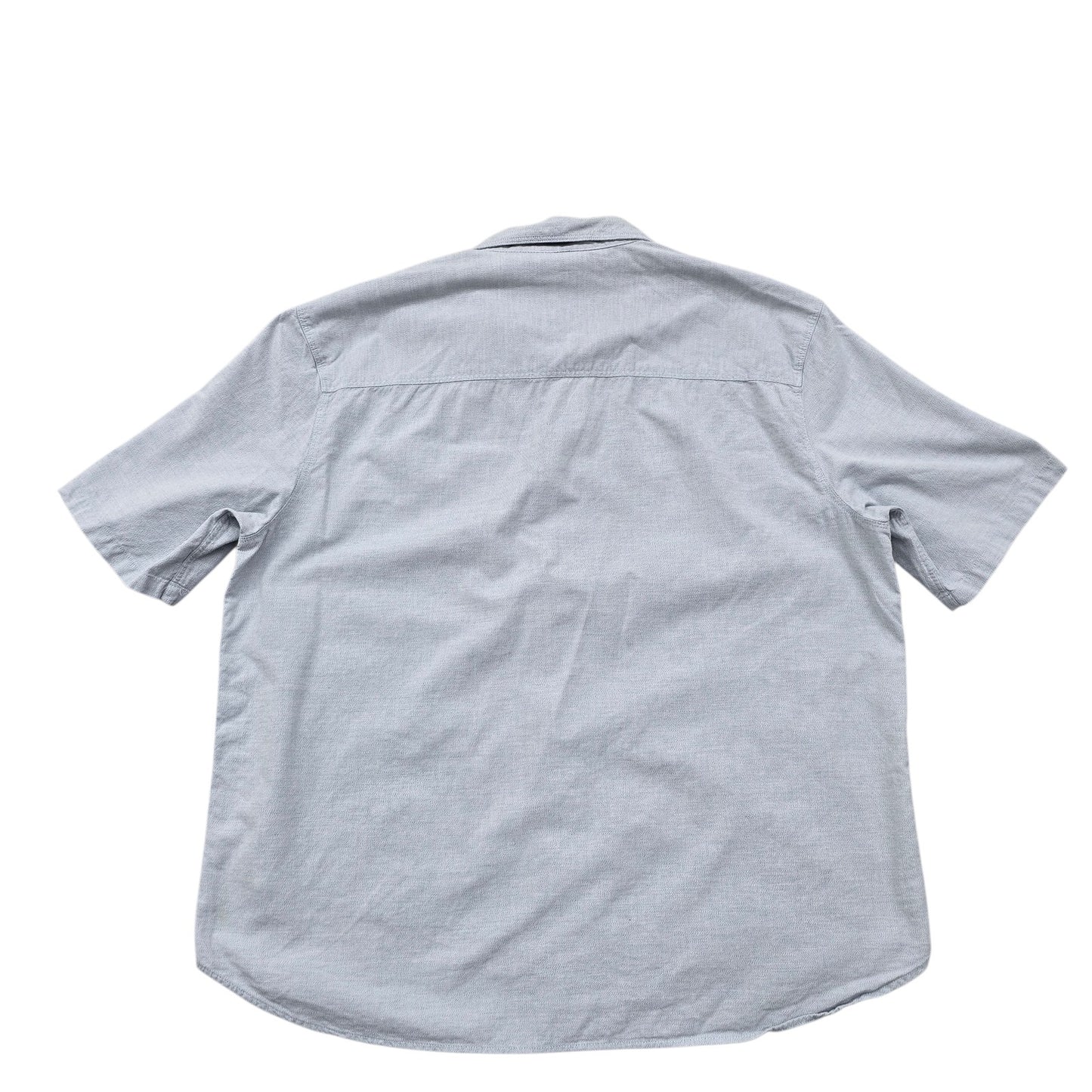 H&M Men's Light Blue XL Chambray Button-Up Short Sleeve Shirt
