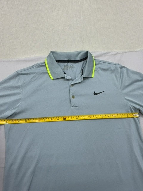 Nike Men's Grey Dri-FIT Golf Polo Size M Short Sleeve