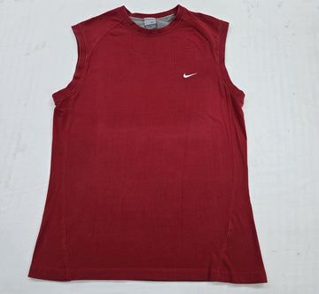 Nike Women's Red Sleeveless Tank Top Size M Cotton Crew Neck