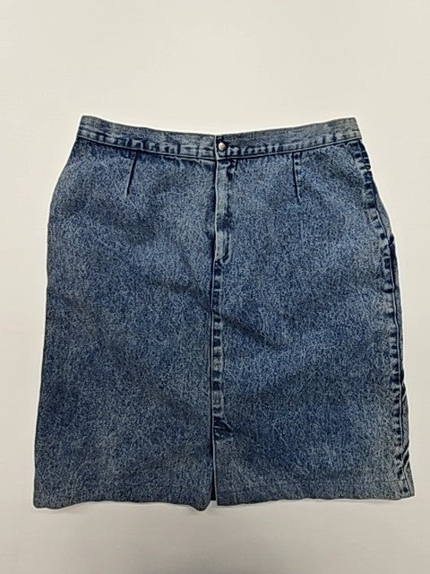 Riverlina Women's Blue Denim Knee-Length Skirt Size 50 Vintage