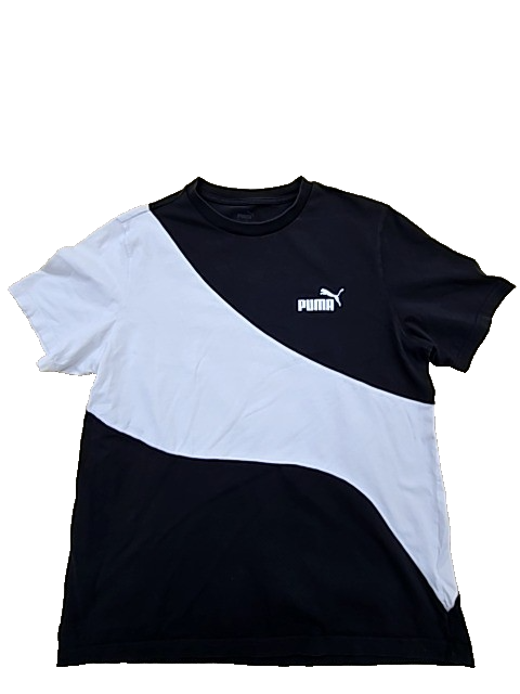 Puma Men's Black/White Split Color T-Shirt Size L