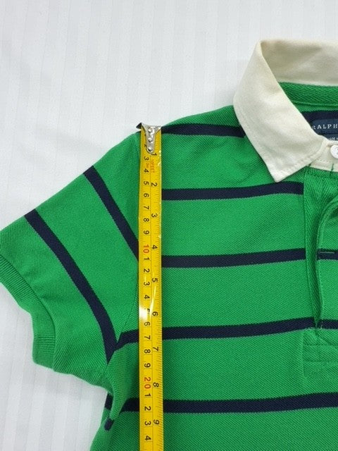Polo Ralph Lauren Men's Green Navy Striped Polo S Vintage