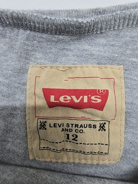 Levi's Boys Heather Gray Logo Graphic T-Shirt Size 12 Regular Fit
