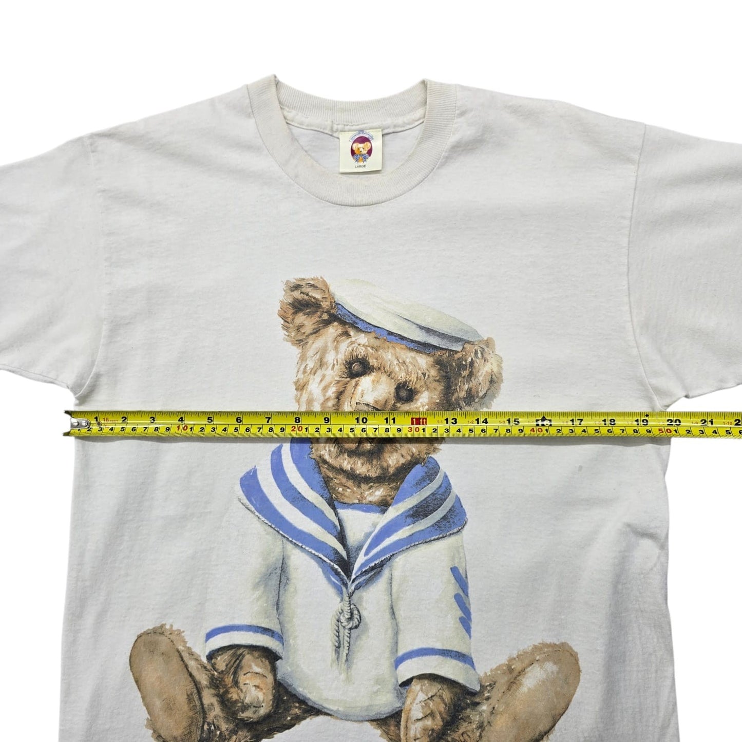 The English Teddy Bear Co Unisex Cream Sailor Bear T-Shirt L Vintage