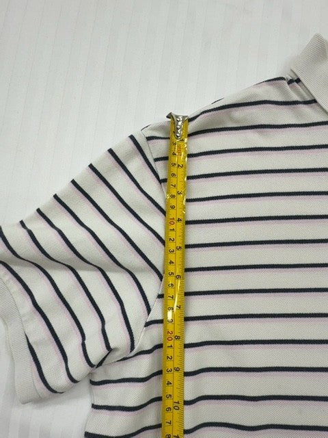 Polo Ralph Lauren Men's White Navy Striped Polo Classic Fit