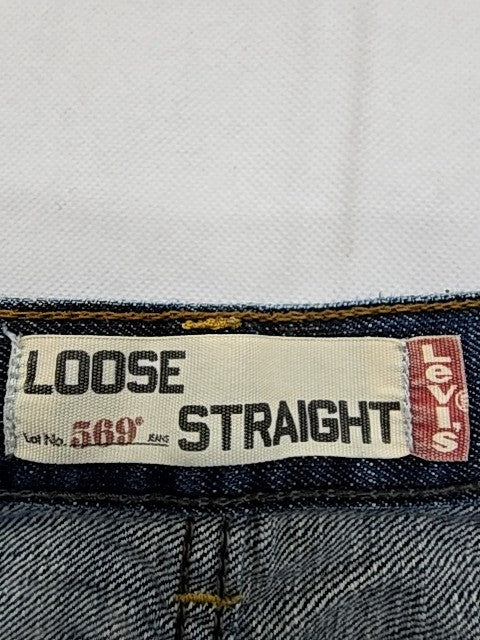 Levi's 569 Loose Straight Dark Wash Jeans 38x32 Men's