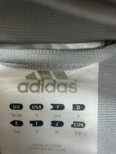 Adidas White Track Jacket Full Zip 3-Stripes Size D Polyester