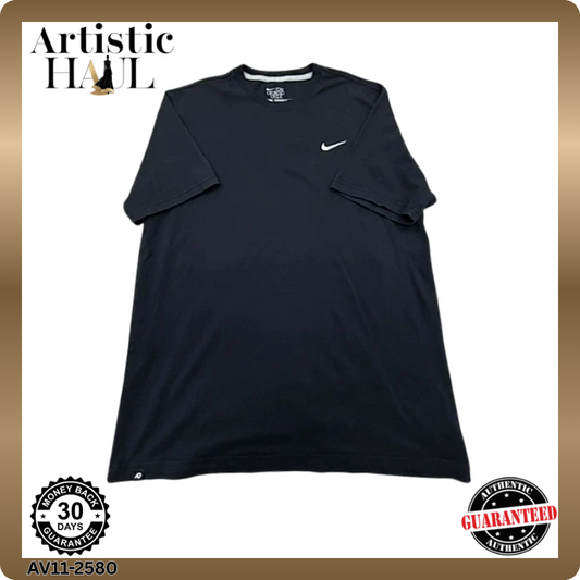 Nike Men's Black T-Shirt – Size L, Cotton