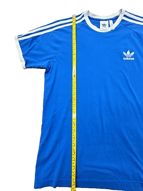 Adidas Men's Blue 3-Stripes T-Shirt XXL Short Sleeve Striped Crewneck