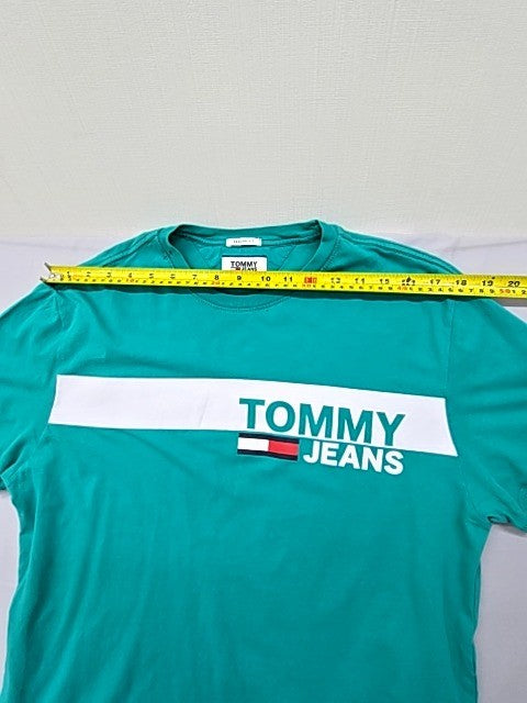 Tommy Jeans Women's Turquoise Graphic T-Shirt M Regular Cotton