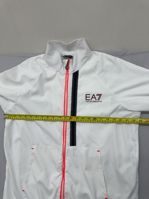 Ea7 Emporio Armani Men's White XL Activewear Zip Jacket