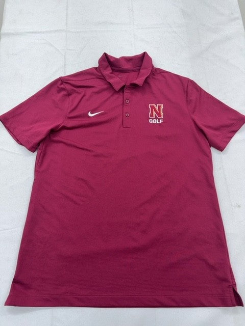 Nike Dri-FIT Wolfpack Maroon Polo Shirt L Short Sleeve