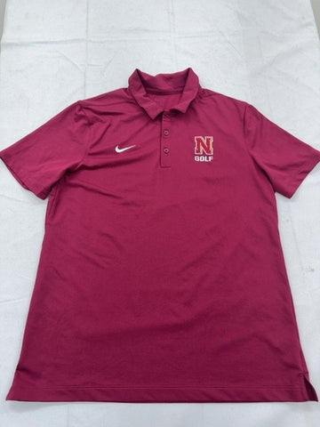 Nike Dri-FIT Wolfpack Maroon Polo Shirt L Short Sleeve