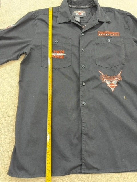 Harley-Davidson Men's Black Mechanic Shirt Size L Cotton Poly