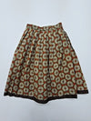 Calliope Women's Floral Cream A-Line Pleated Skirt Size S Vintage