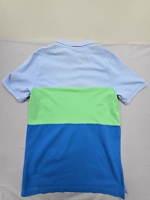 Nike Men's S Short Sleeve Polo Dri-FIT Color Block Light Blue Green DB