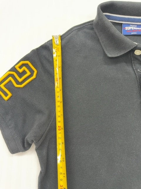 Superdry Men's Charcoal Embroidered Polo Shirt Size S