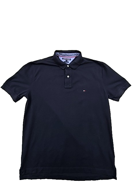 Tommy Hilfiger Men's Navy Polo Shirt XL Regular Fit Cotton Short Sleeve