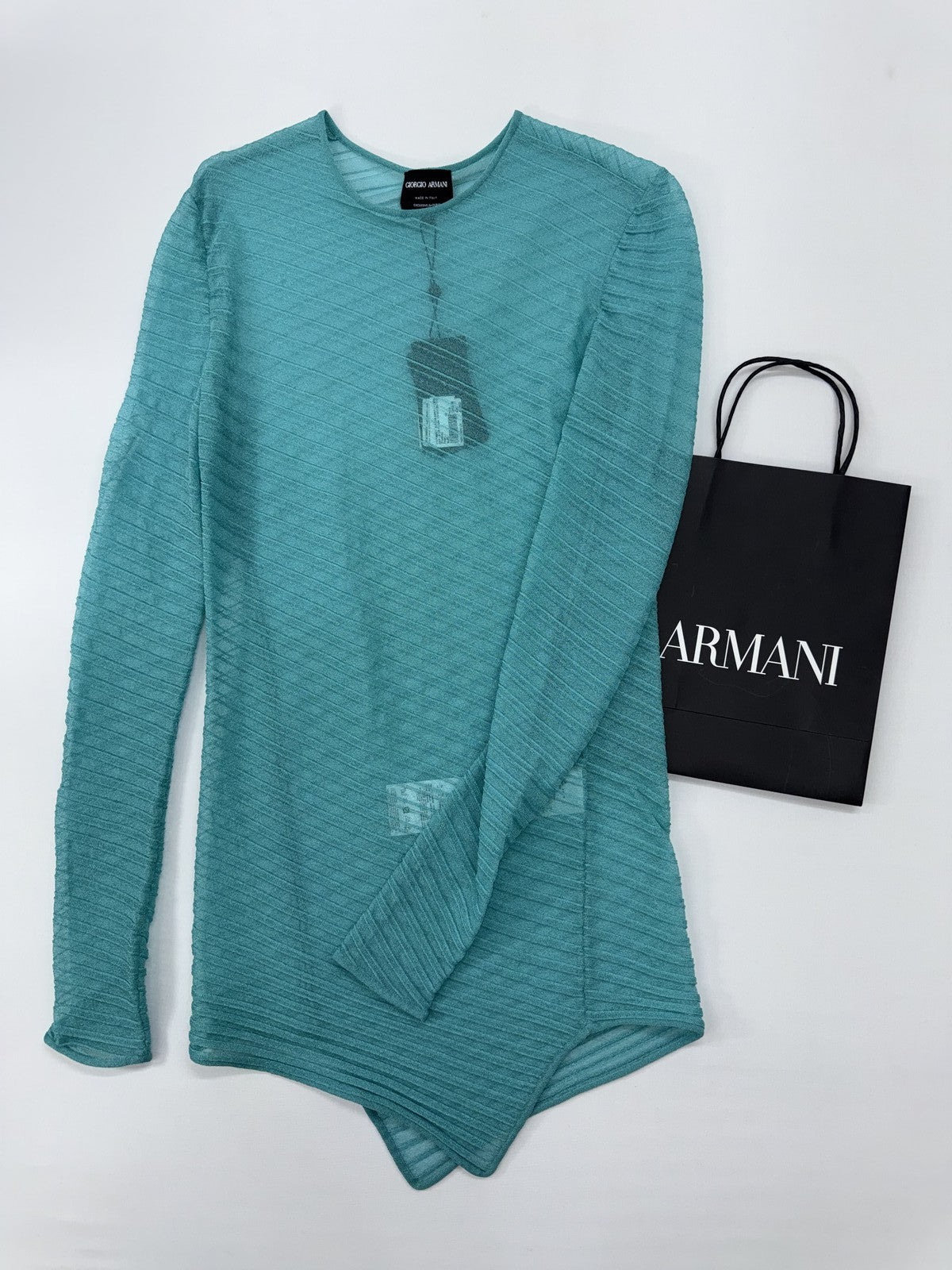 Giorgio Armani Women’s Teal Textured Bodysuit EU 42