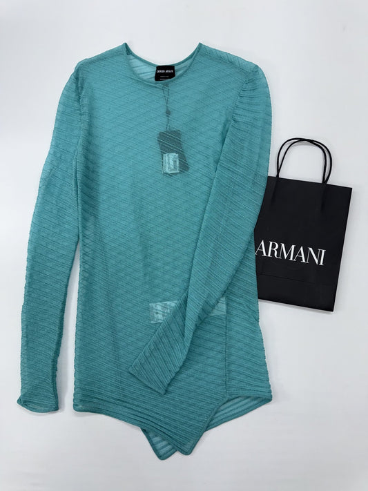Giorgio Armani Women’s Teal Textured Bodysuit EU 42