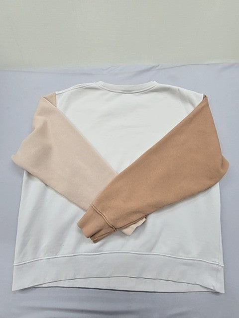 Nike Unisex White Beige Colorblock Crewneck Sweatshirt M