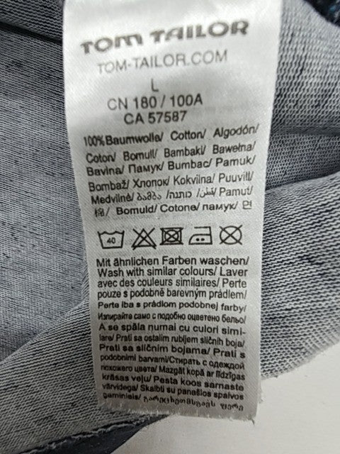 Tom Tailor Men Navy Graphic T-Shirt Size L Crew Neck