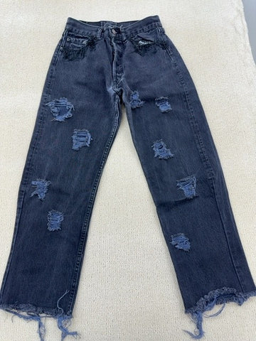 Levi's 501 Jeans Men 30x32 Blue Ripped Medium Wash Vintage USA
