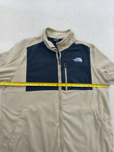 The North Face Men's TNF Black/Khaki Full-Zip Fleece Jacket XL