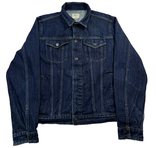 Gap 1969 Men's Dark Wash Denim Jacket Camouflage Camo Liner Trucker Style Size M