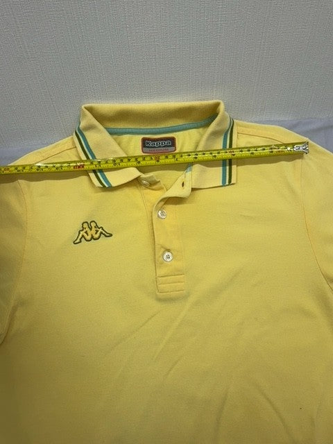 Kappa Vintage Yellow Polo Shirt M Cotton Short Sleeve