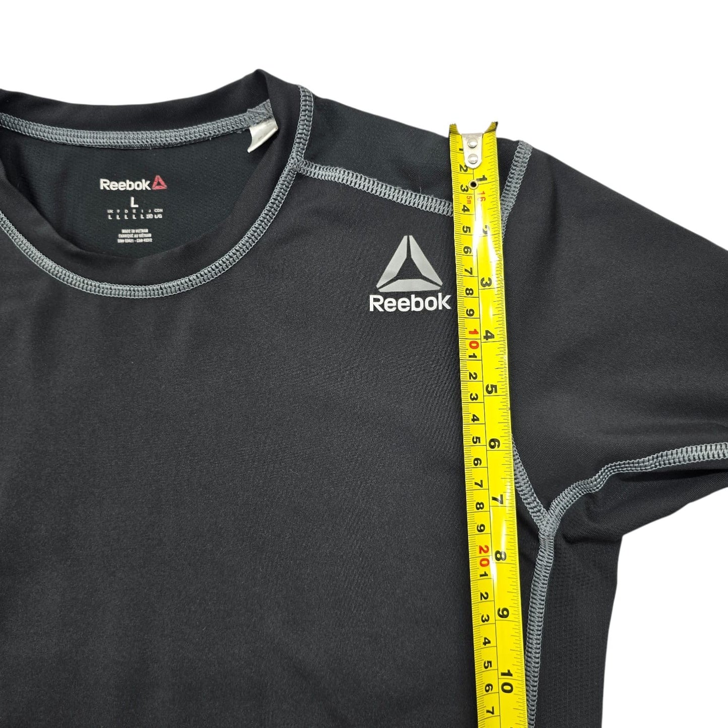 Reebok Men's Black Compression T-Shirt Size L Training Short Sleeve